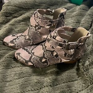 Snakeskin ankle boots size 10